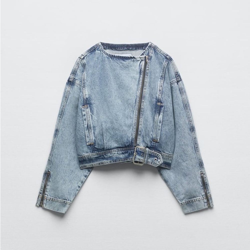 Zara Washed Effect Denim Jacket - Picture 6 of 9